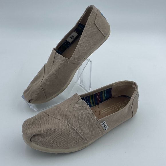 Toms Shoes - Toms Beige Tan Canvas Slip On Shoes